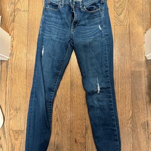 GAP Blue Skinny Jeans with Distressed Details